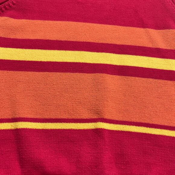 Vintage 90s Basic Editions Sleeveless Striped Knit Top Drawstring Waist Retro - Picture 4 of 6